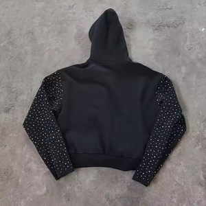 2025 survêtements d'hiver personnalisés Designer de haute qualité polaire lourde 100% Polyester strass Baggy pantalons de survêtement ensemble survêtement - Product Image 4