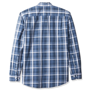 Chemise à manches longues boutonnée pour homme en flanelle tricotée respirante, écologique et à séchage rapide, col montant - Noir Blanc Bleu Style Urbain - Product Image 4