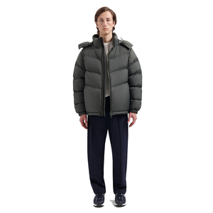 High Quality <b>Men's</b> <b>Long</b> Winter Puffer <b>Jacket</b> Stand Shiny Hood Design Customizable OEM Service Available Made Durable Canvas - Product Image 1