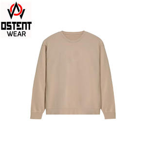 Sudadera térmica de algodón liso hecha a medida al por mayor sin capucha y hombros caídos, sudadera informal con logotipo personalizado para hombre - Product Image 6