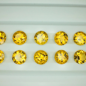 Piedras preciosas de grado AAA de 7mm redondas amarillas de citrino natural con excelente brillo IGI certificadas piedras de corte perfectas para la fabricación de joyas - Product Image 4