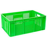 DPK18 Caisses de boulangerie en plastique de qualité supérieure 40x60x24cm Utilisation industrielle pour un stockage et un transport pratiques des assiettes et des bols