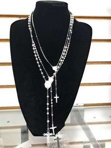 Collier de chaîne en laiton plaqué argent vintage-Bijoux de mode de haute qualité pour les occasions de fête de cadeau de fiançailles - Product Image 4