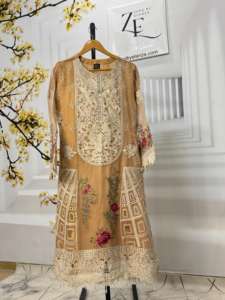 Vestidos de fiesta paquistaníes con bordado pesado de lujo, ropa de diseñador de calidad superior, vestidos elegantes paquistaníes de las mejores marcas para mujer - Product Image 2