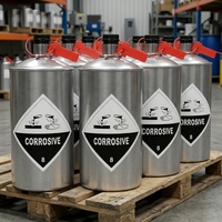 Outils d'extraction d'or alluvial, flacon métallique robuste de 34,5 kg, conteneur de stockage de liquides industriel