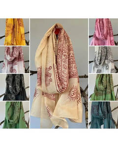 Écharpe unisexe en coton faite à la main, imprimé Om Mantra, étole, écharpe de plage - Product Image 1