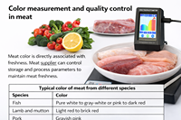 Spectrophotomètre de couleur sans contact pour le test de fraîcheur de la viande et du poisson avec affichage Lab* et fonction de correspondance
