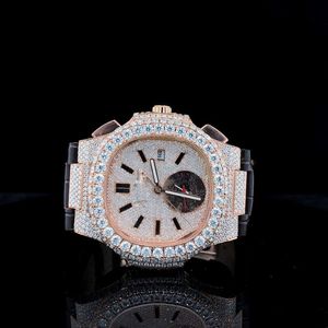 Reloj de diamantes de moissanita hecho a mano de la mejor calidad con joyería de banda sólida, regalo perfecto para cumpleaños y eventos de proveedor indio - Product Image 2