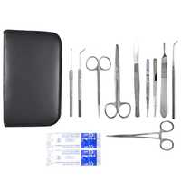 Kit d'instruments de suture manuels professionnels de haute qualité et durables, 13 pièces, en acier inoxydable allemand, comprenant ciseaux, pinces, détartreurs et forceps