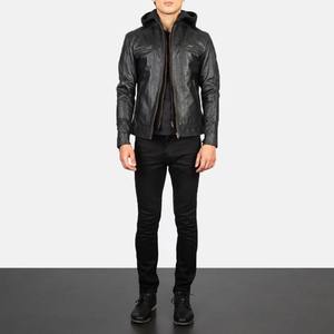 Chaqueta bomber clásica de cuero para hombre, diseño atemporal con cierre de cremallera y bolsillos laterales para hombre - Product Image 3