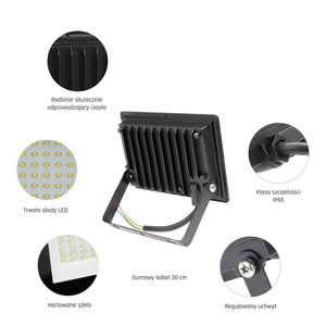 Proiettore LED da esterno Noctis Lux nero 30W 6000K 2500Lm IP65 (Spectrum SLI029072CW_PW) - Product Image 4