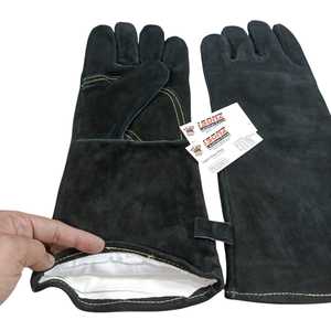 Guantes de Horno de Gamuza Negra ISONZ Leather Zone, Guantes para Barbacoa, Resistentes al Calor, a Cortes, Antideslizantes y a Impactos - Product Image 5