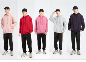 Vente en gros de sweats à capuche pour hommes, bicolores, 100% coton, poids lourd, grande taille, streetwear, logo personnalisé, OEM - Product Image 4