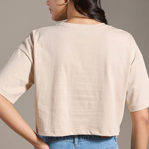 Premium Quality <b>Summer</b> Hip Hop Soft Cotton Blank Crop Oversize <b>T</b>-<b>Shirt</b> <b>Ladies</b> Logo Custom Quick Dry Women's - Product Image 2