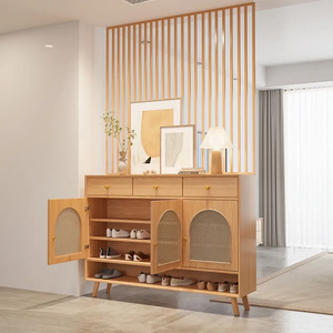 Nuevo Mueble Separador de Madera Maciza con Listones, Mueble de Entrada para Sala de Estar, Mueble de Entrada Moderno y Minimalista, Mueble para Zapatos de Pasillo - Product Image 4