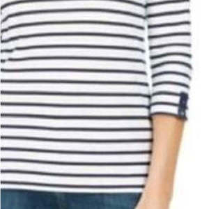 Karen Scott <b>Women's</b> Sport <b>Navy</b> <b>Top</b> Size Medium Breathable Colorblocked Striped 100% Cotton Knitted Fabric - Product Image 3