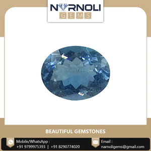 Cuentas de Aguamarina Azul Natural Facetadas de Corte Ovalado, Perforadas en el Centro, Brillantes, para Collar o Gargantilla de Cuentas Personalizada - Product Image 2