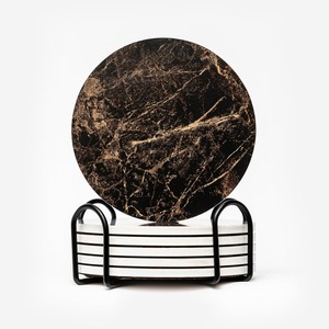 Direct Factory Supply Marble Brown Modern Luxury Eco-Friendly Coasters <b>Mats</b> Pads Hotel Restaurant Use Stonecrafts International - Product Image 1