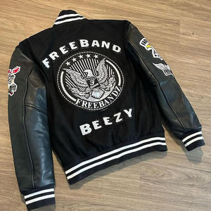 Chaqueta Deportiva de Invierno Personalizada al por Mayor de Buena Calidad para Hombre, Transpirable, Holgada, de Lana, Estilo Universitario, con Letras Bordadas en la Parte Delantera - Product Image 4