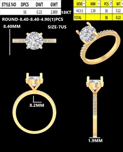 Anillo de moissanita de plata moderna E Color redondo corte brillante VVS2 claridad moda joyería de lujo proveedor de exportación al por mayor - Product Image 2