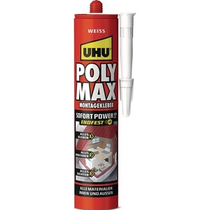Pegamento Líquido UHU POLY MAX 10 SEK SOFORT POWER, Cartucho de 425 g, Adhesivo y Sellador Blanco - Product Image 1