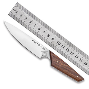 Couteau de poche de chasse en acier D2 fait à la main avec manche en palissandre exotique gaine en cuir gaufré modèle EDC personnalisé de haute qualité - Product Image 1