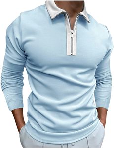 Vente en gros T-shirt de golf à manches longues pour hommes, vêtements de travail en jersey avec logo personnalisé avec motif uni sublimation et broderie pour polo - Product Image 5