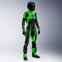 Traje de Motocicleta Rawasaki Ninja ZX10R de Cuero Vacuno/Canguro MotoCP Mooney 46 Mono de Motociclismo de 1 Pieza para Pista/Conducción con Certificación CE