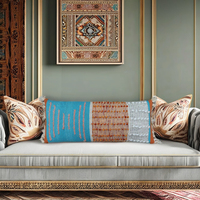 Housse de coussin lombaire vintage rayée, style bohème chic marocain, tissée, écologique, faite à la main, décorative, pour hôtel
