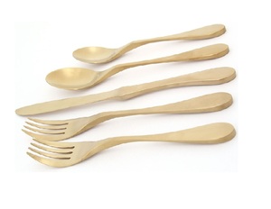 Cubiertos modernos chapados en negro y oro rosa plateado, cuchara, tenedor y cuchillo, juego de cubiertos de acero inoxidable con mango de patrón ondulado, 5 uds. - Product Image 1