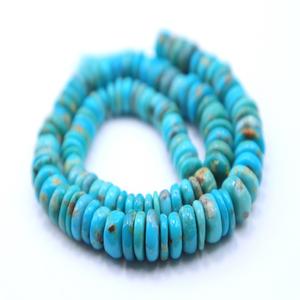 Piedras preciosas turquesas naturales de Arizona, cuentas de neumáticos lisas en forma de rueda para hacer joyas, cuentas de piedra - Product Image 3