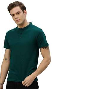 Crewneck Logo personnalisé étiquette vert foncé couleur coton polyester T-Shirt haute qualité prix bon marché - Product Image 6