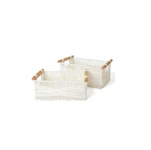 Panier de rangement en macramé structuré doux pour garder les maisons bien rangées tout en améliorant l'esthétique et la texture avec poignée - Product Image 6