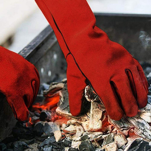 Guantes de Trabajo Industriales de Cuero con Puño Largo, Resistentes al Calor, Duraderos, para Trabajos de Fabricación de Metal, Protección Industrial - Product Image 2