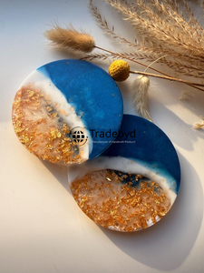 Posavasos de Resina de Diseño, 4x4 Pulgadas, Cuadrados, de Lujo, Hechos a Mano, Colores Personalizables, Decoración de Mesa, Juego de Posavasos para Bebidas, Tradebyd - Product Image 3