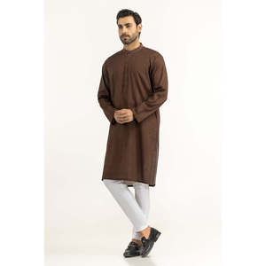 ชุดอานาร์กาลีทรงปกติ KR-STY25-006 สีน้ำตาล ผ้าฝ้ายเนื้อนุ่ม ผ้าจอร์เจตต์ สำหรับฤดูร้อน สไตล์บอลลีวูด อินเดีย ซารี ชุดปาร์ตี้ ชัลวาร์ - Product Image 1