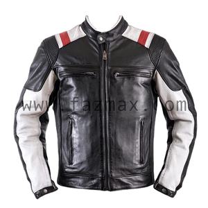 Blouson de motard en cuir véritable de vache, pour homme, veste de course, qualité supérieure - Product Image 1