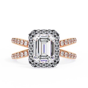 Omkar Jewells Timeless 2.15ct Emerald Moissanite Engagement <b>Ring</b> 14K <b>Gold</b> Solitaire <b>Ring</b> with <b>Vintage</b> Style Fine Jewelry - Product Image 2