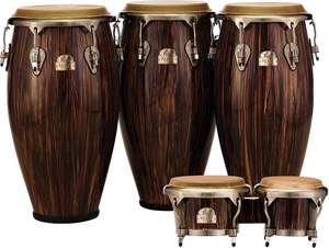 Bongos de Fibra de Madera Serie Pearl Elite, Color Chocolate Oscuro PWFB100DX - Product Image 4