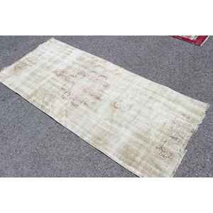 Tapis vintage 2,9 x 6,7 pieds, tapis turc, tapis gris abstrait en laine - Product Image 1