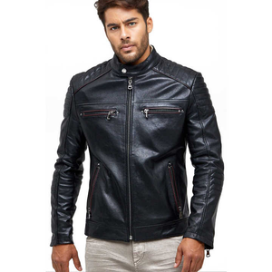 Vestes en cuir coupe ajustée pour hommes en hiver très vendues Vestes en cuir au design personnalisé - Product Image 1