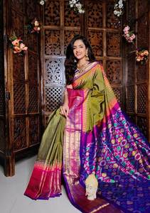 Saris en soie douce FABZONE, imprimés numériques sur toute la surface, bordure en zari, pour les fêtes d'été/d'hiver, réversible, infroissable, anti-humidité - Product Image 3