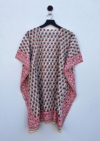 100% pur coton robe d'été meilleure qualité à la main Floral caftan léger Sarong court pour les femmes vêtements de plage naturel