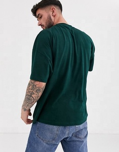 Camiseta extragrande de cuello redondo ajustada para hombre de calidad superior, ropa de calle, camisetas de hip hop con hombros caídos, camisetas bordadas - Product Image 2