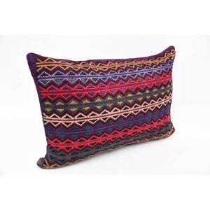Almohada de lana Kilim de lujo de 16x24 pulgadas, almohada decorativa con acento tejido esponjoso Vintage bordado Multicolor para ropa de cama portátil - Product Image 3