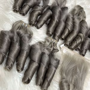 Paquetes rizados frontales de encaje rizado de Primavera de pelo virgen no Remy vietnamita crudo superventas al por mayor para hacer peluca - Product Image 3