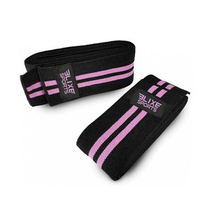 Genouillère élastique respirante en nylon avec logo personnalisé enveloppes de compression flexibles pour le fitness, le sport, l'haltérophilie, les coudières et les genouillères - Product Image 4