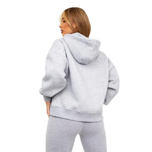 เสื้อฮู้ดเอวลอยแฟชั่นสำหรับผู้หญิงเสื้อฮู้ดเอวลอยแบบมีปกตั้งสำหรับฤดูหนาว - Product Image 3