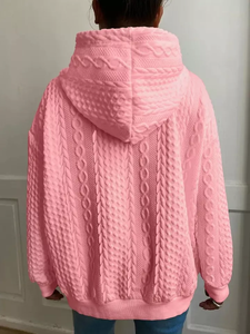 Vente en Gros Pull à Capuche pour Femmes en Tricot Surdimensionné Sweat à Col Ras du Cou Vintage avec Col à Capuche - Product Image 6
