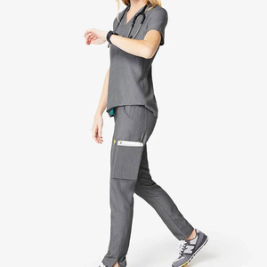 Uniformes Médicos Unisex de Manga Corta con Cuello en V, Blusas y Trajes de Enfermería, Tela de Rayón y Lona, Color Personalizado, Marca Privada 2026 - Product Image 2